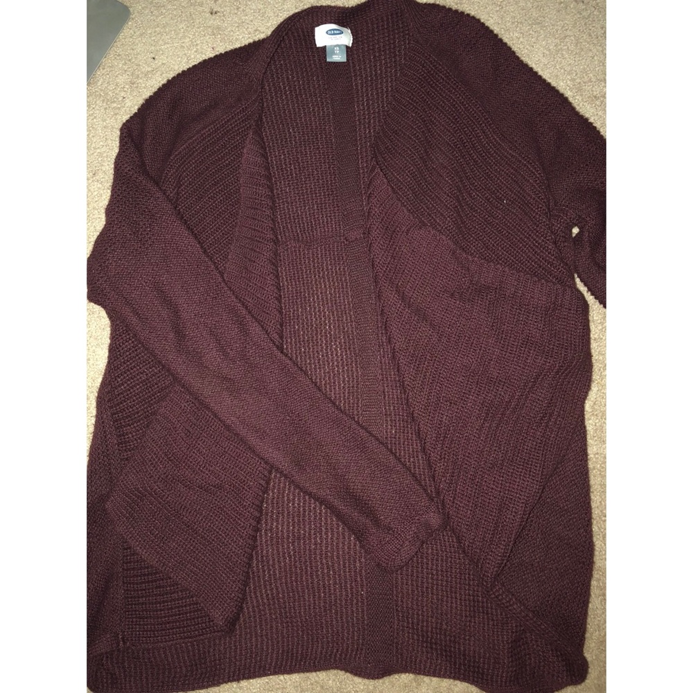 maroon cardigan